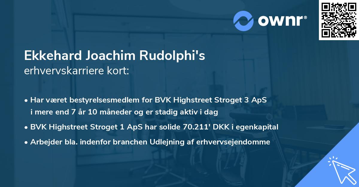 Ekkehard Joachim Rudolphi's erhvervskarriere kort