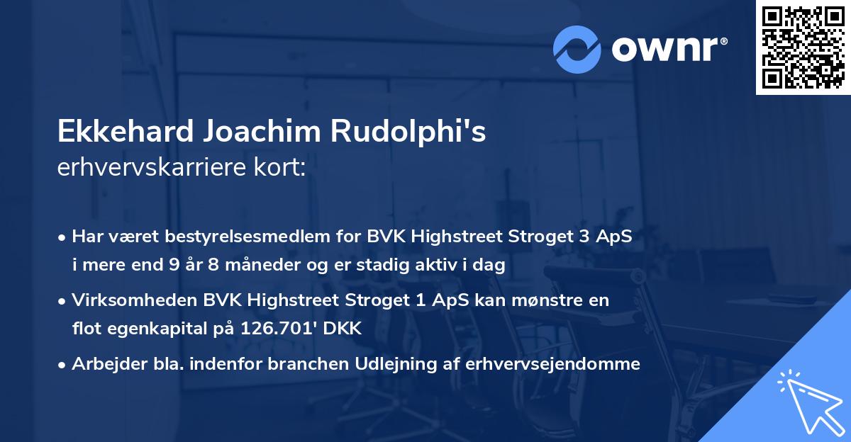 Ekkehard Joachim Rudolphi's erhvervskarriere kort