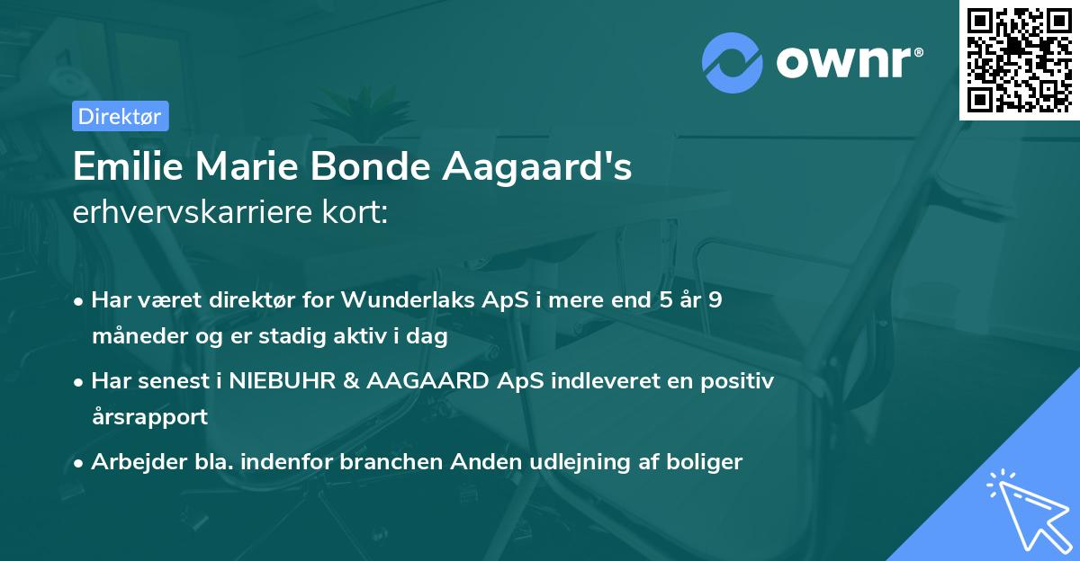 Emilie Marie Bonde Aagaard's erhvervskarriere kort
