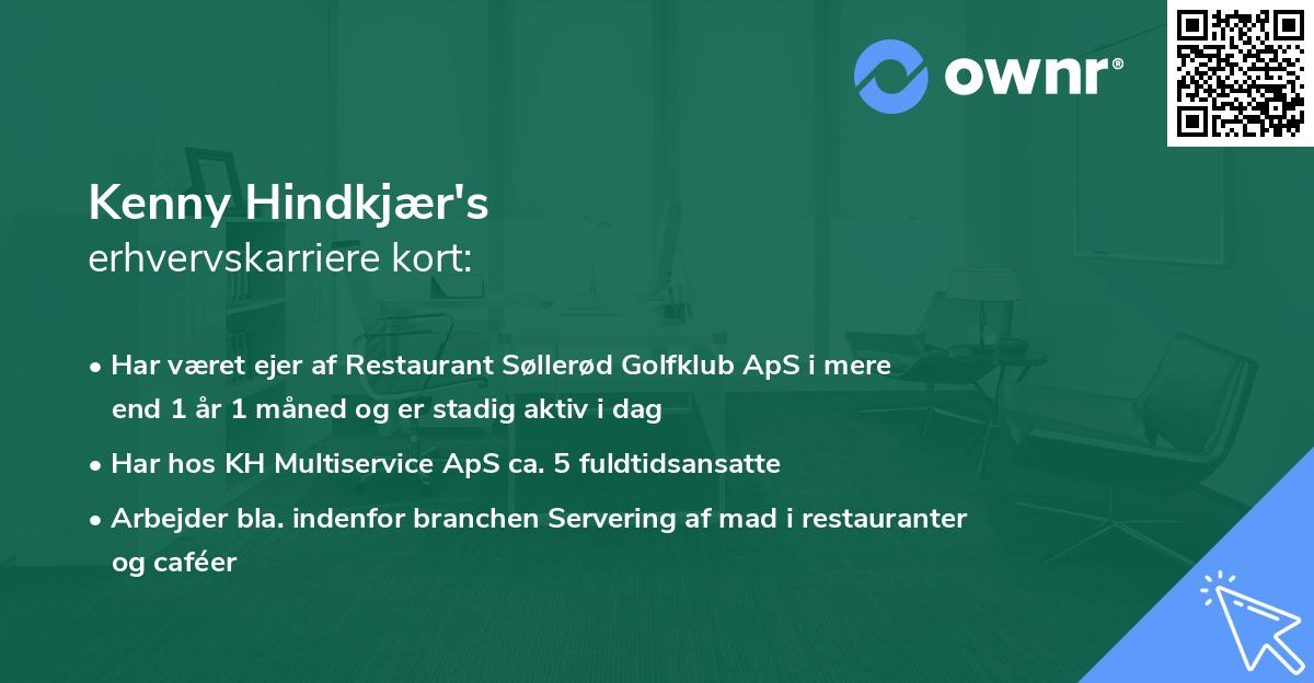 Kenny Hindkjær's erhvervskarriere kort