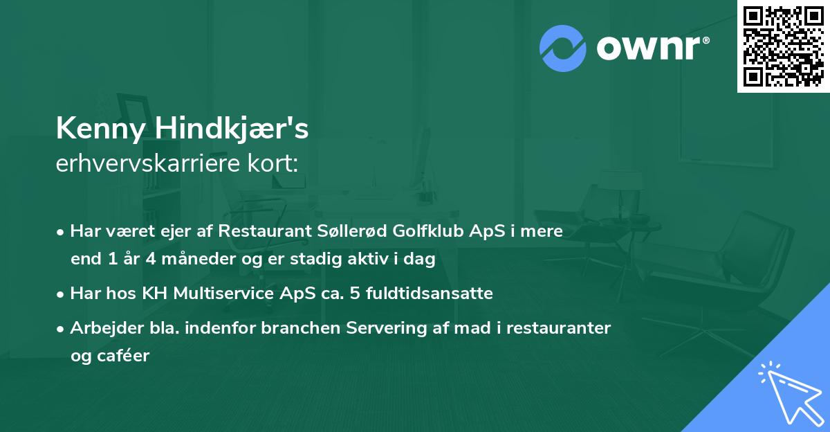 Kenny Hindkjær's erhvervskarriere kort