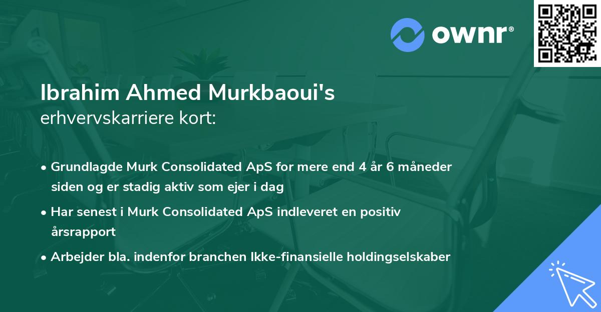 Ibrahim Ahmed Murkbaoui's erhvervskarriere kort