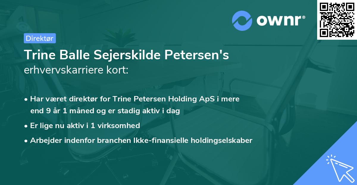 Trine Balle Sejerskilde Petersen's erhvervskarriere kort