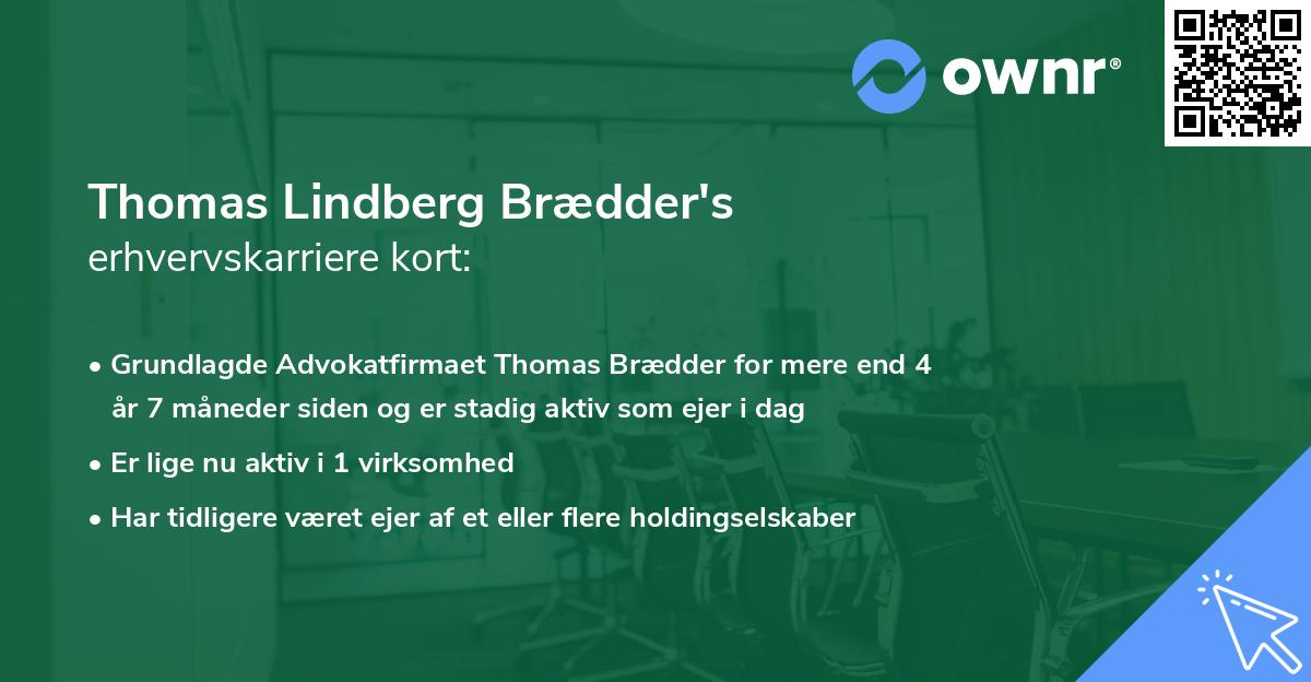 Thomas Lindberg Brædder's erhvervskarriere kort