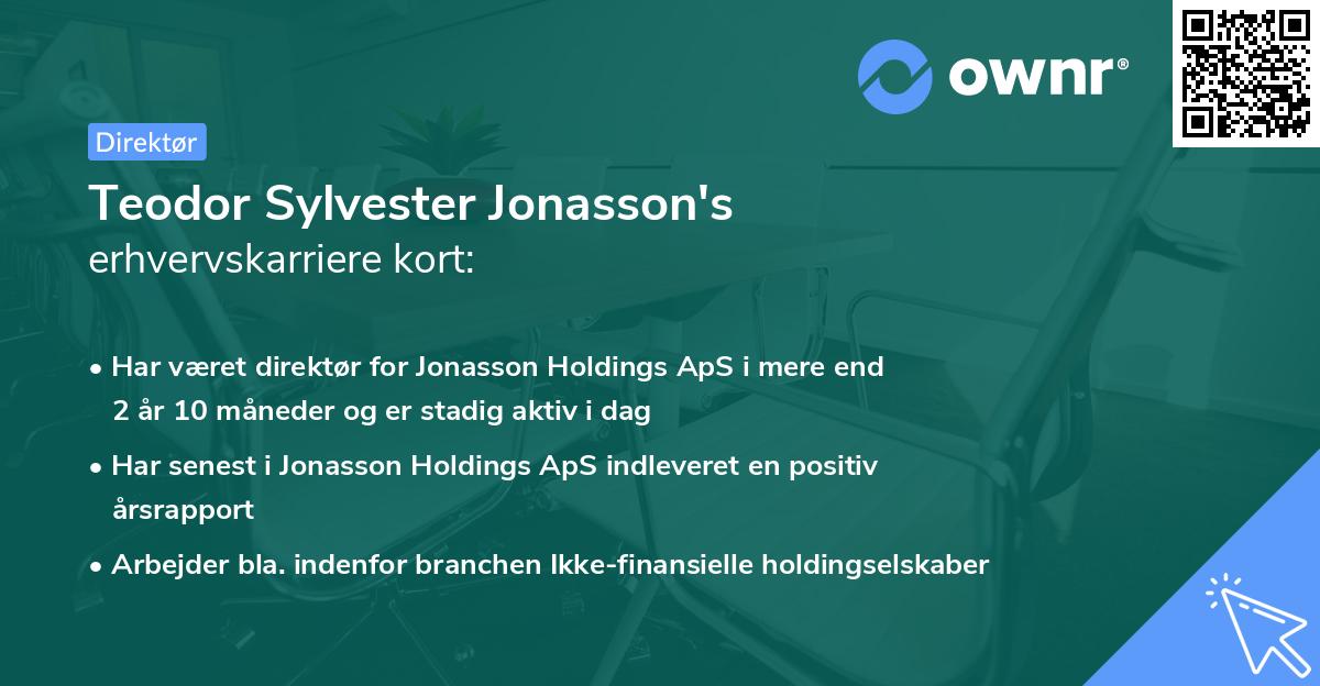 Teodor Sylvester Jonasson's erhvervskarriere kort