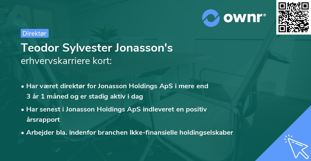 Teodor Sylvester Jonasson's erhvervskarriere kort