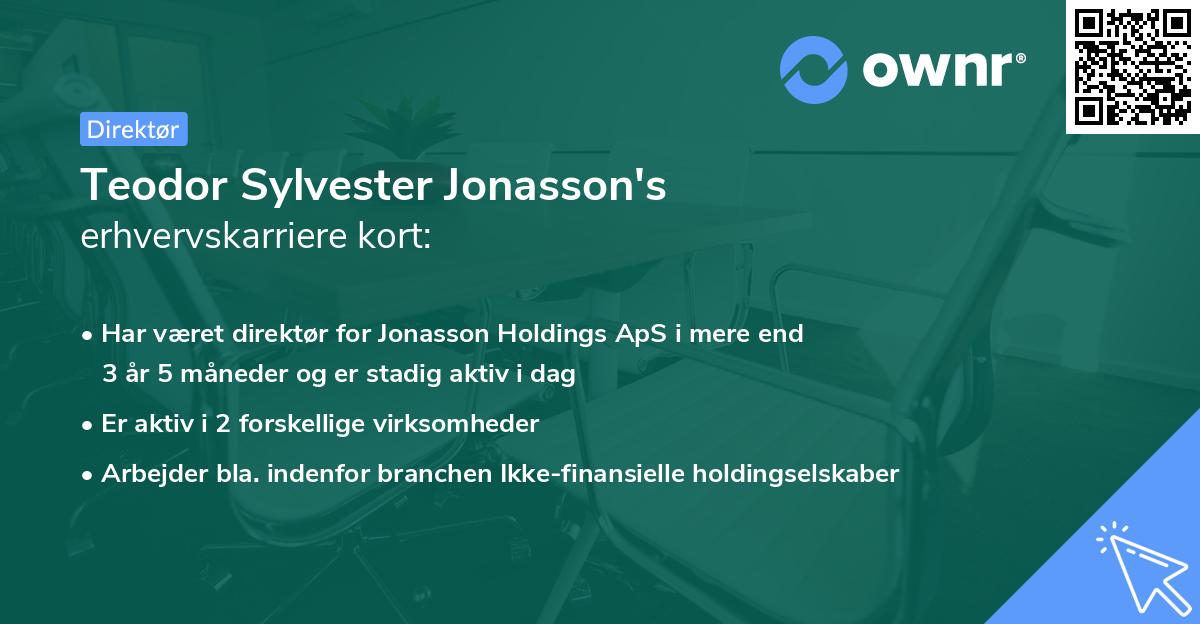 Teodor Sylvester Jonasson's erhvervskarriere kort