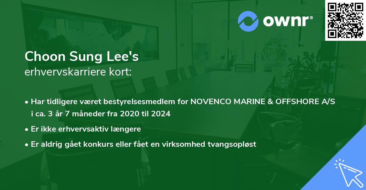 Choon Sung Lee's erhvervskarriere kort