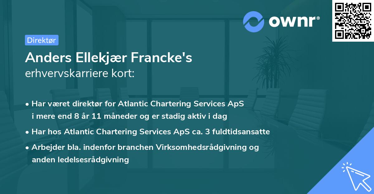 Anders Ellekjær Francke's erhvervskarriere kort
