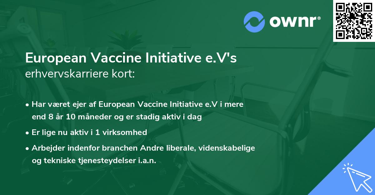 European Vaccine Initiative e.V's erhvervskarriere kort