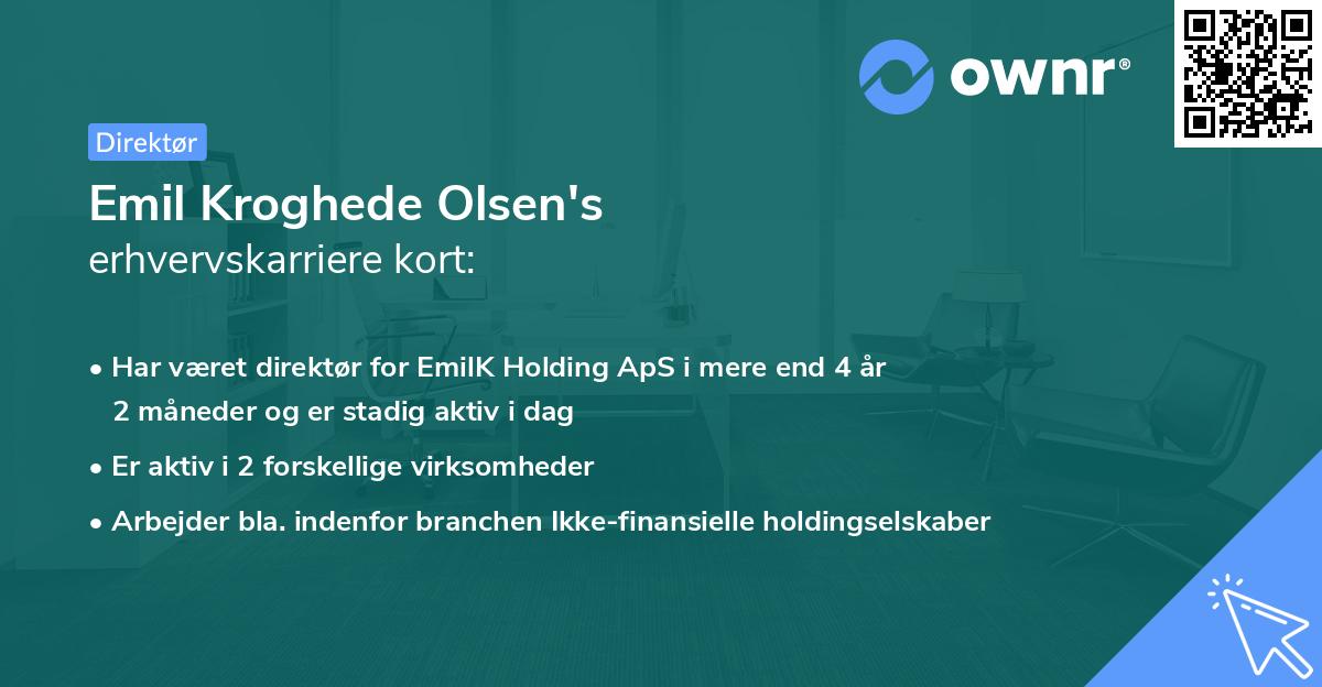 Emil Kroghede Olsen's erhvervskarriere kort