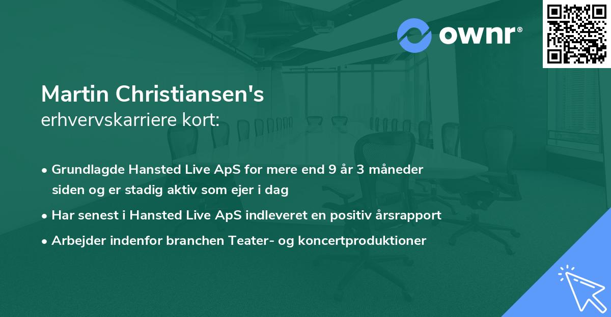 Martin Christiansen's erhvervskarriere kort