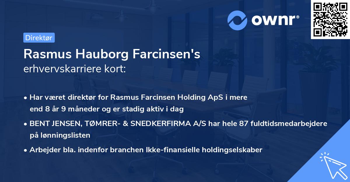 Rasmus Hauborg Farcinsen's erhvervskarriere kort