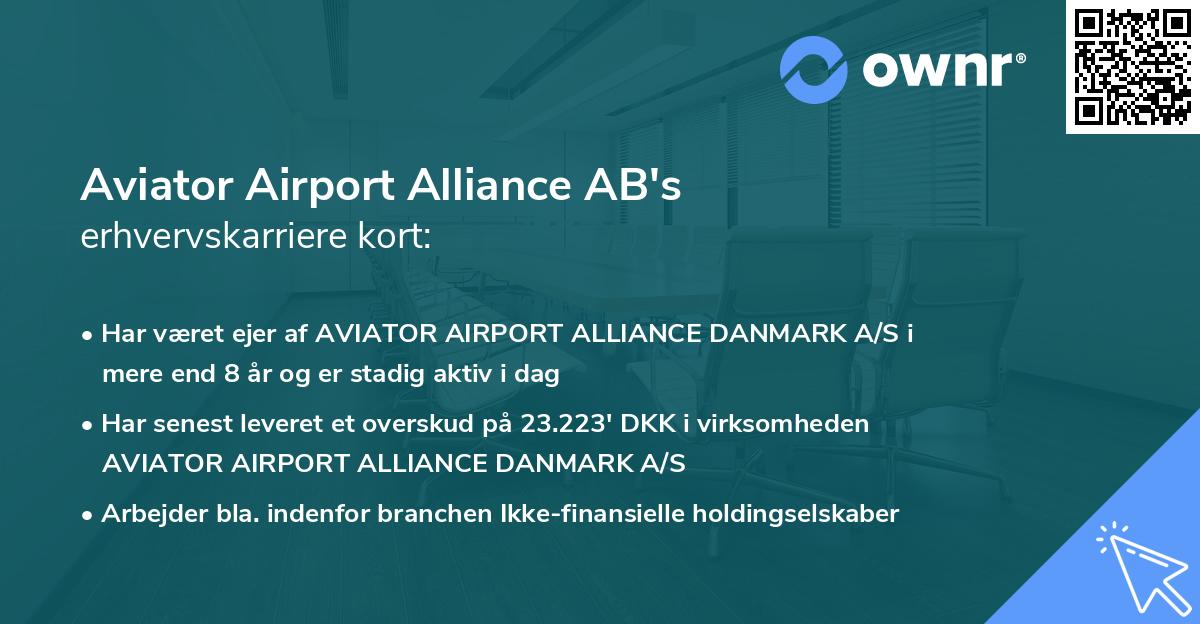 Aviator Airport Alliance AB's erhvervskarriere kort