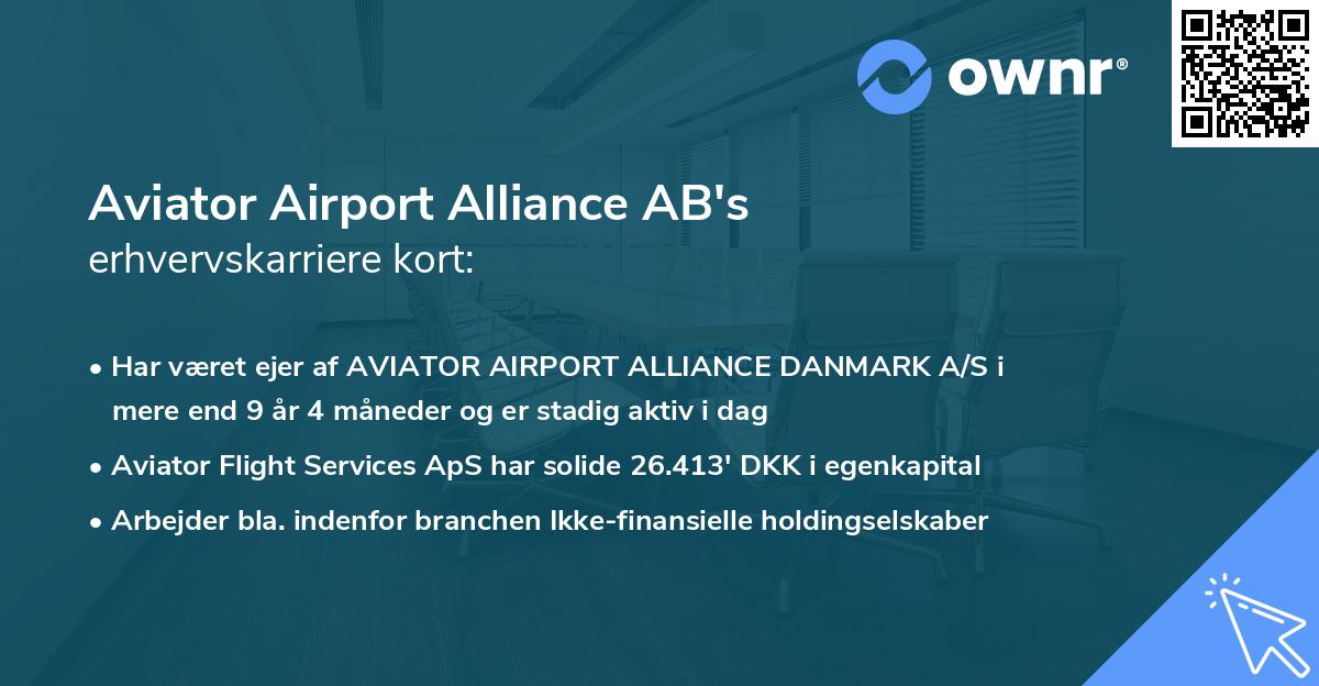Aviator Airport Alliance AB's erhvervskarriere kort