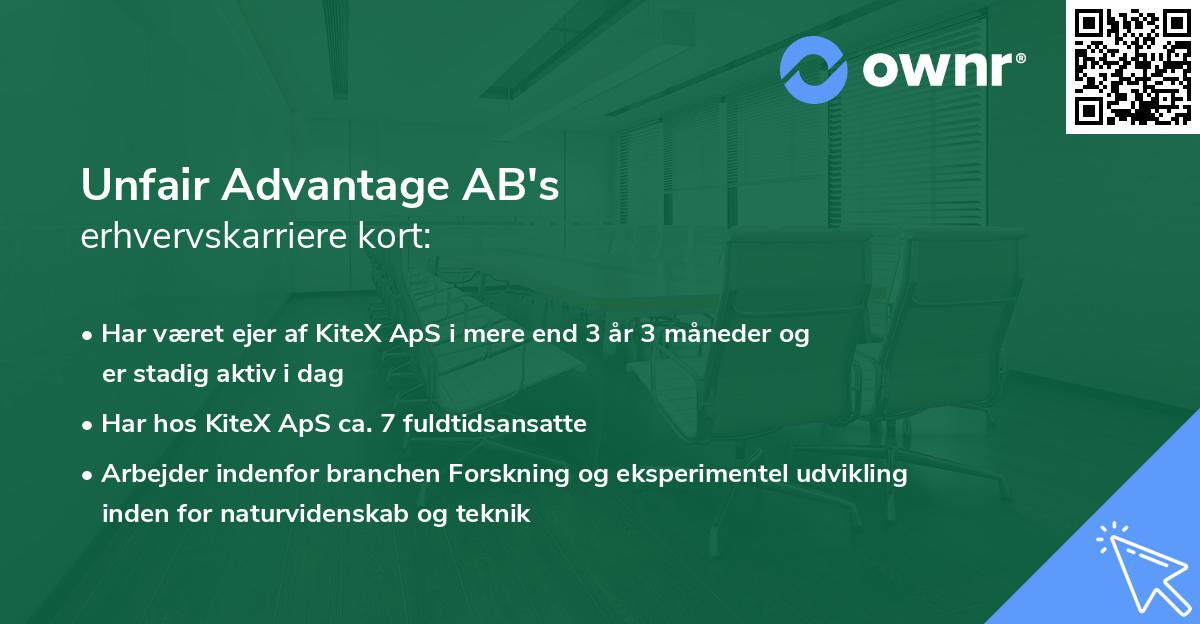 Unfair Advantage AB's erhvervskarriere kort