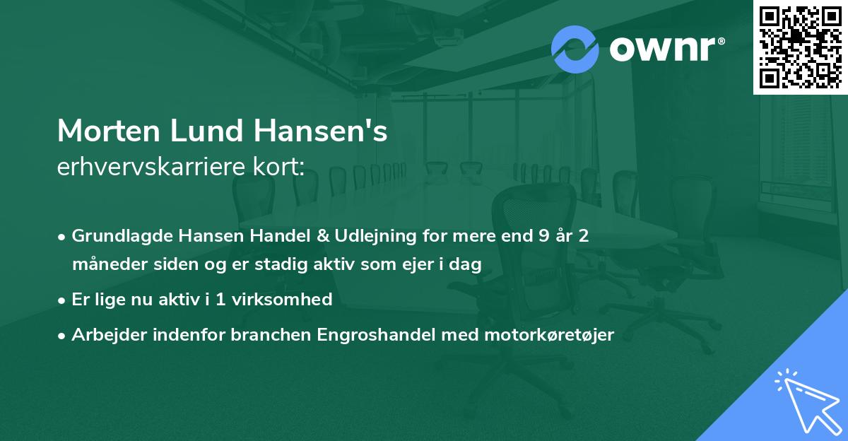 Morten Lund Hansen's erhvervskarriere kort