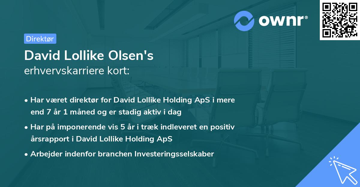 David Lollike Olsen's erhvervskarriere kort