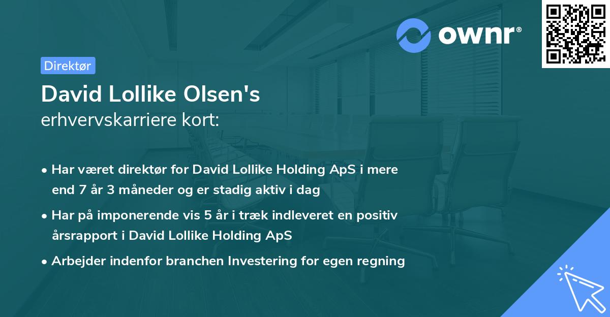 David Lollike Olsen's erhvervskarriere kort