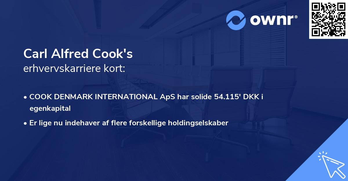 Carl Alfred Cook's erhvervskarriere kort