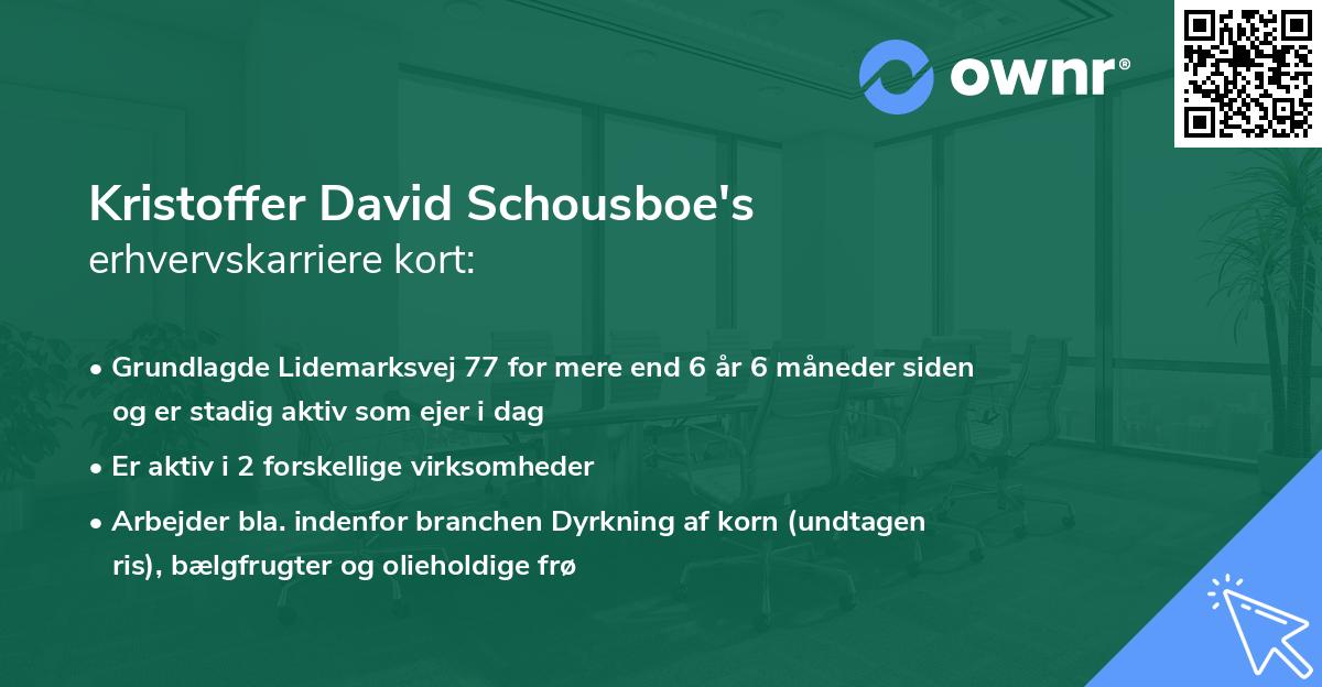 Kristoffer David Schousboe's erhvervskarriere kort