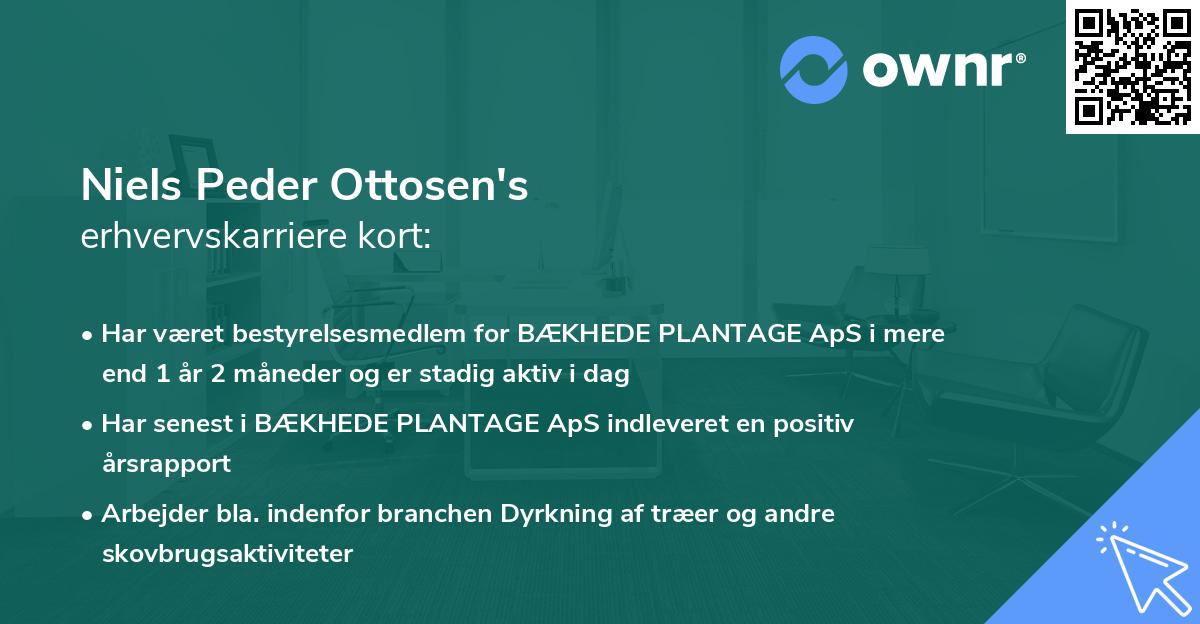 Niels Peder Ottosen's erhvervskarriere kort