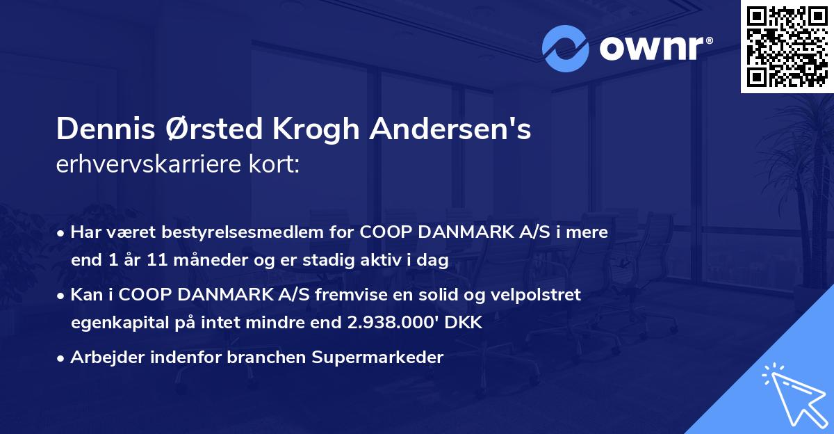 Dennis Ørsted Krogh Andersen's erhvervskarriere kort
