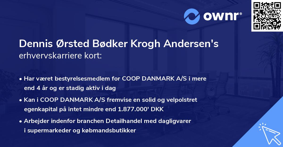 Dennis Ørsted Bødker Krogh Andersen's erhvervskarriere kort
