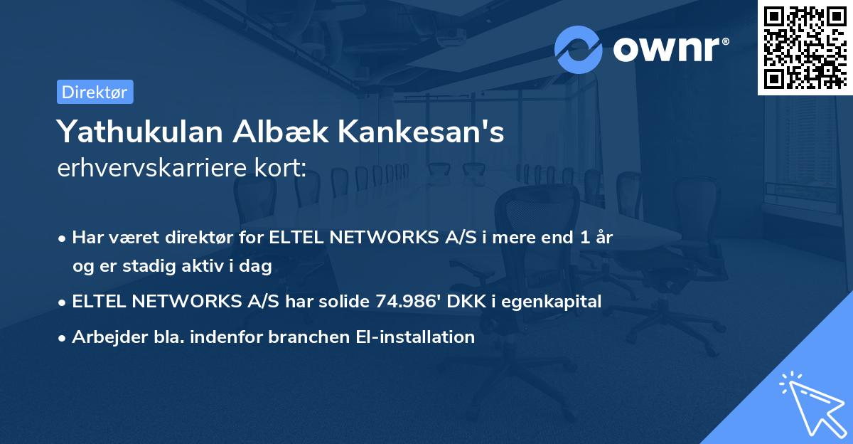 Yathukulan Albæk Kankesan's erhvervskarriere kort