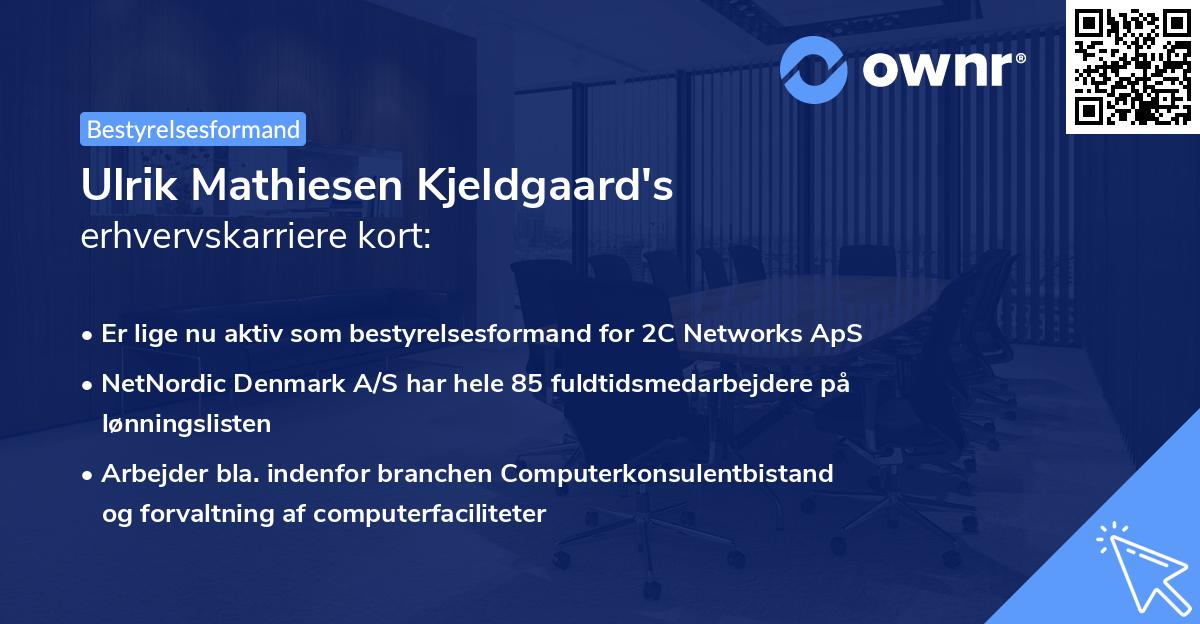 Ulrik Mathiesen Kjeldgaard's erhvervskarriere kort