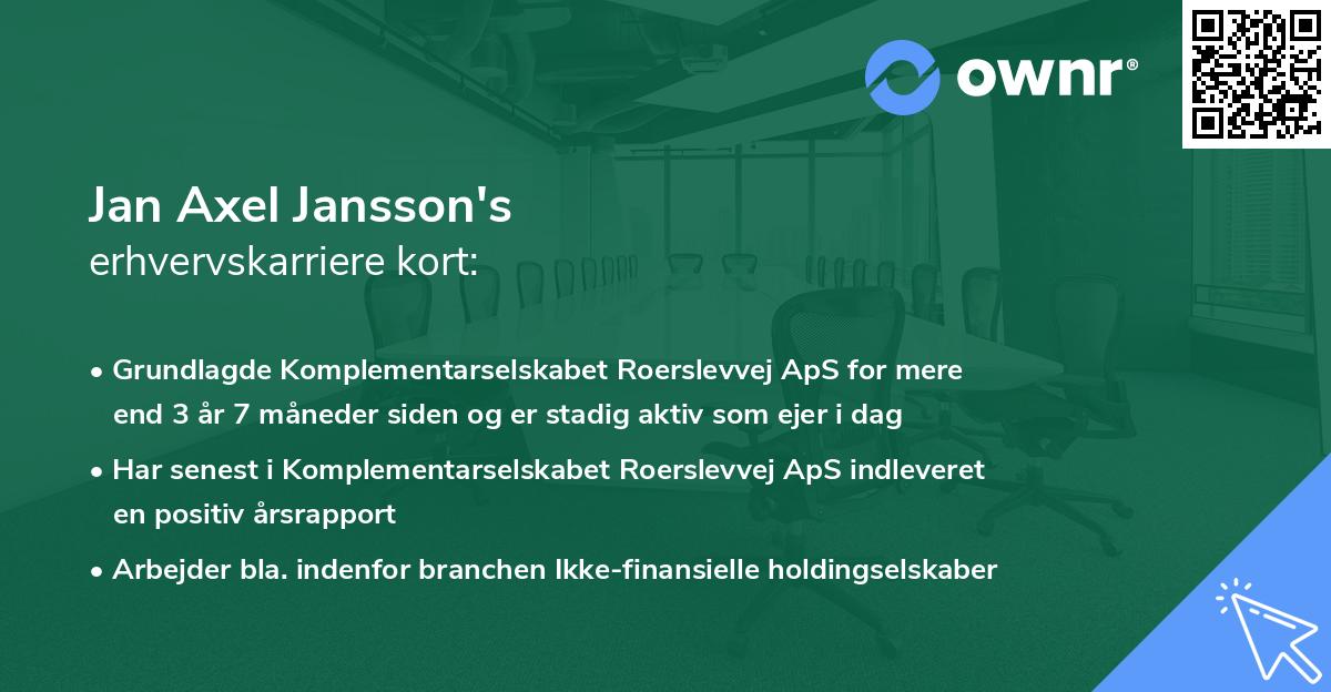 Jan Axel Jansson's erhvervskarriere kort