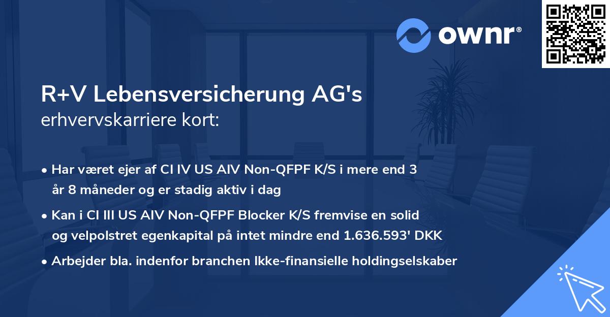 R+V Lebensversicherung AG's erhvervskarriere kort