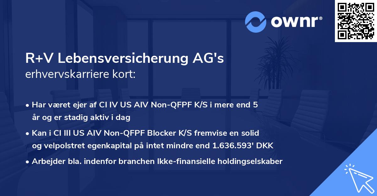 R+V Lebensversicherung AG's erhvervskarriere kort