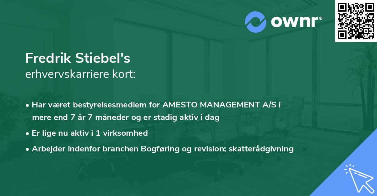 Fredrik Stiebel's erhvervskarriere kort