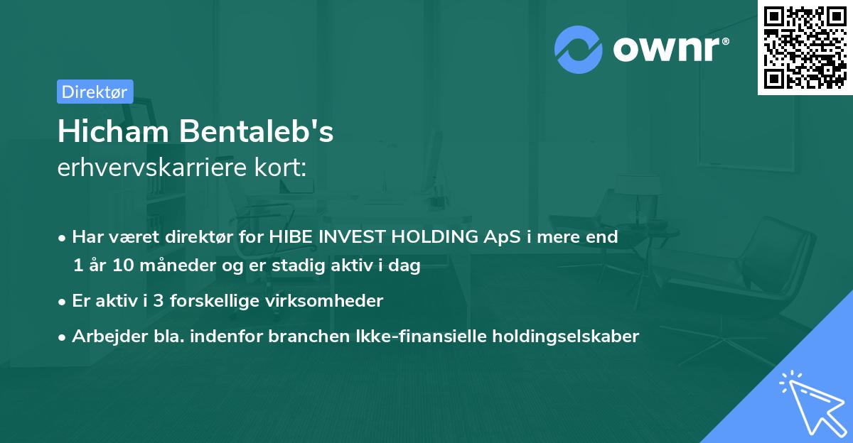 Hicham Bentaleb's erhvervskarriere kort