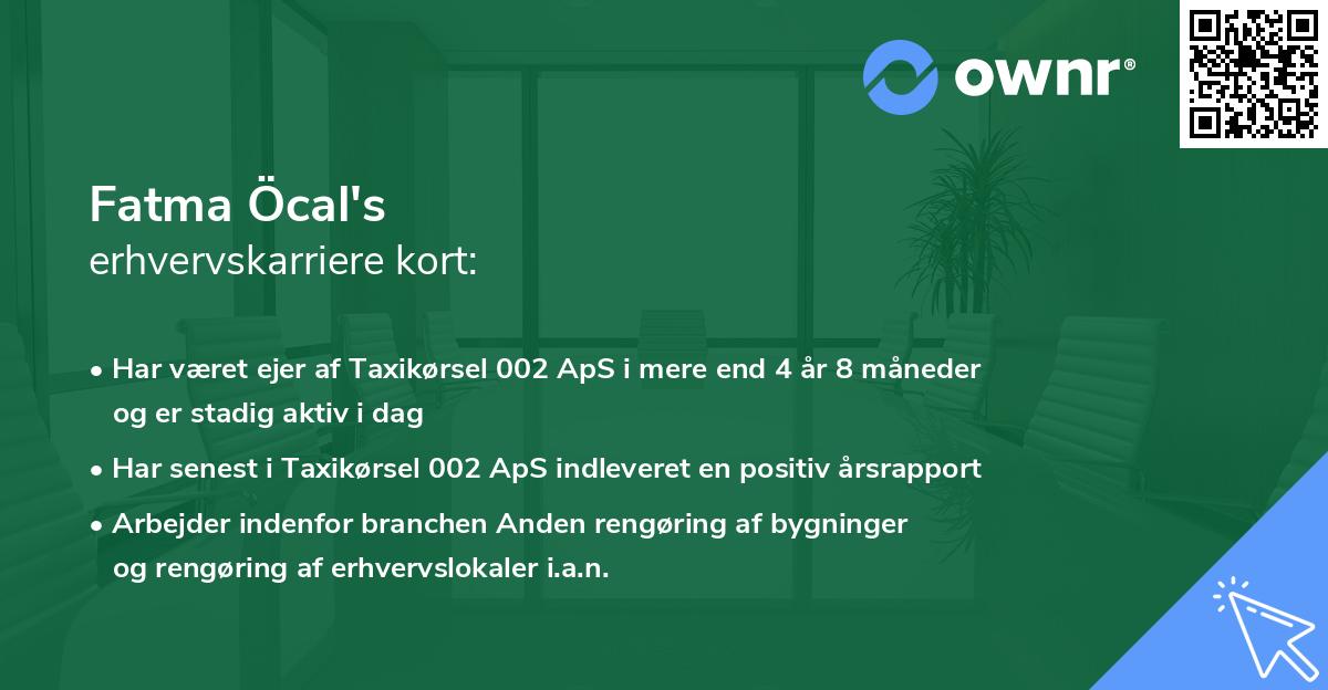 Fatma Öcal's erhvervskarriere kort