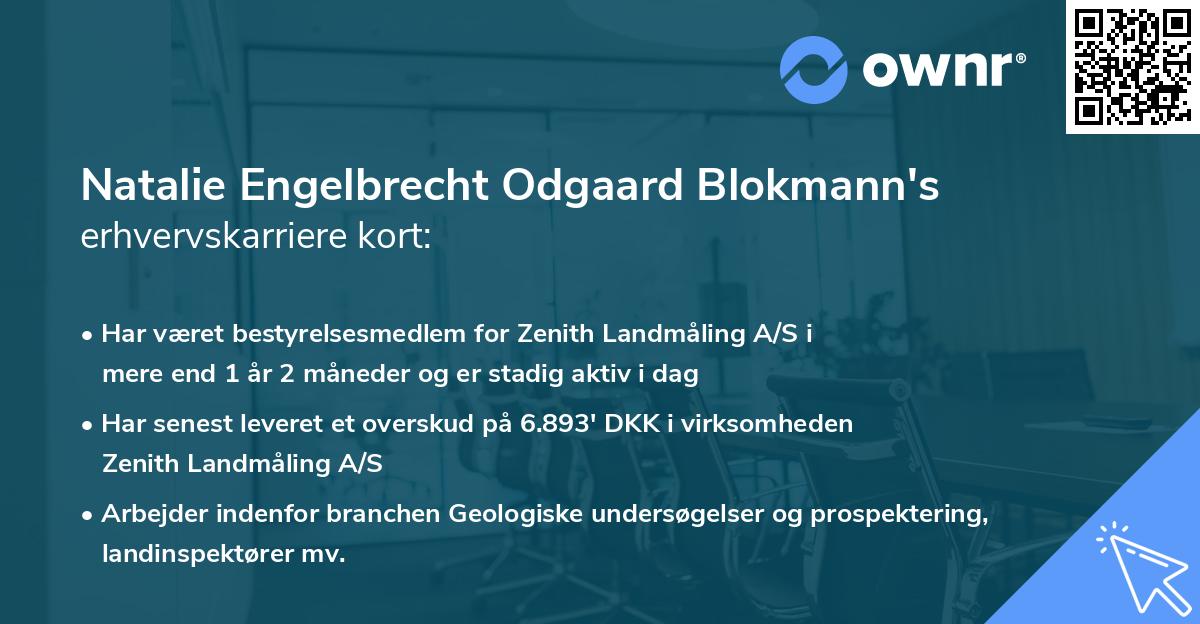 Natalie Engelbrecht Odgaard Blokmann's erhvervskarriere kort