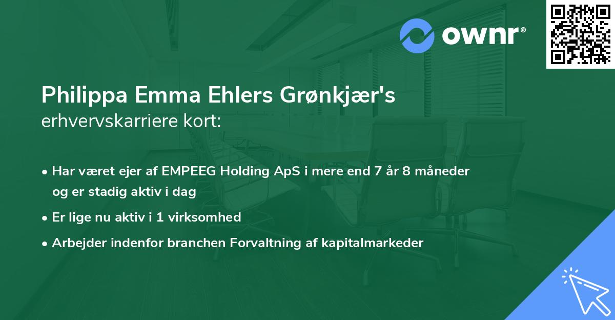 Philippa Emma Ehlers Grønkjær's erhvervskarriere kort