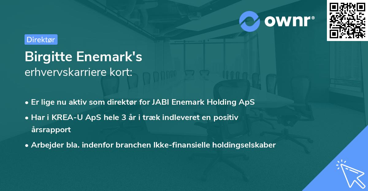 Birgitte Enemark's erhvervskarriere kort