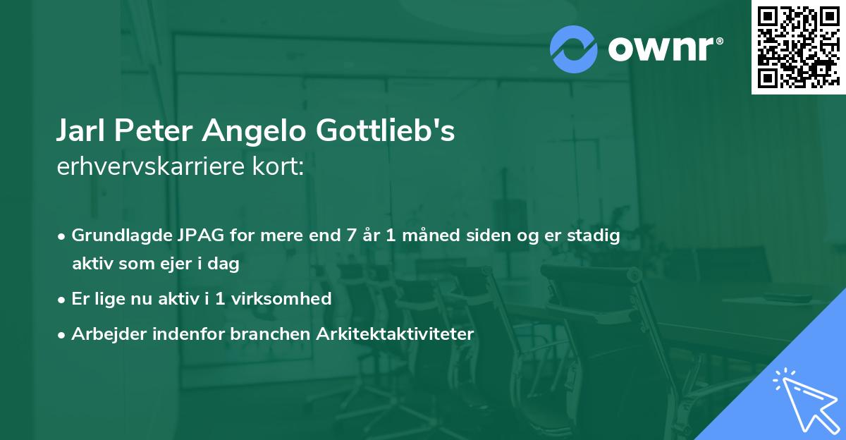 Jarl Peter Angelo Gottlieb's erhvervskarriere kort