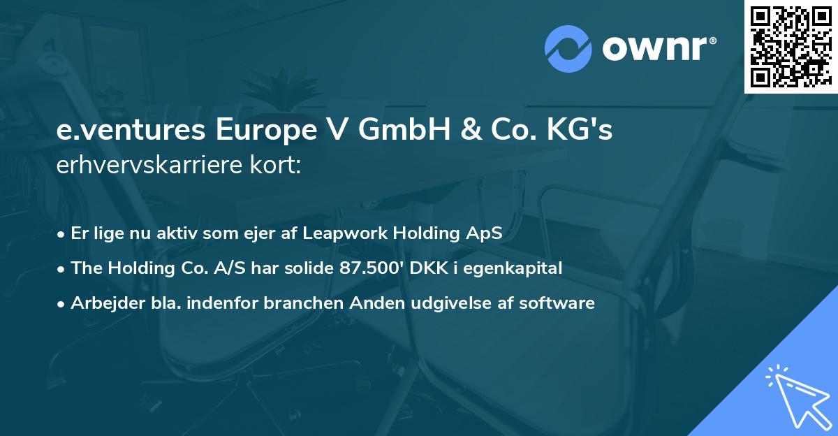 e.ventures Europe V GmbH & Co. KG's erhvervskarriere kort