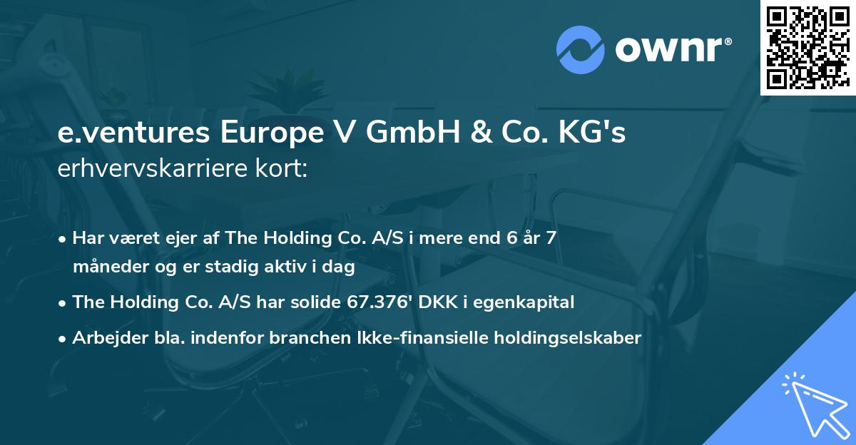 e.ventures Europe V GmbH & Co. KG's erhvervskarriere kort