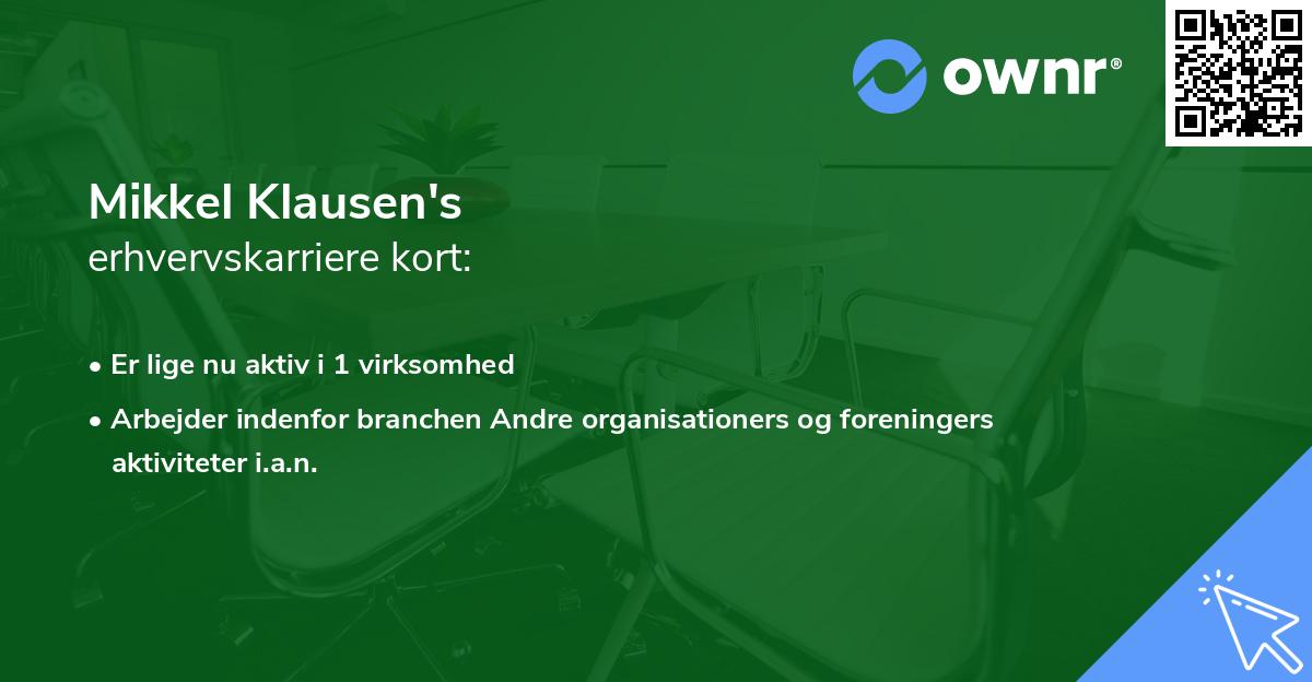 Mikkel Klausen's erhvervskarriere kort