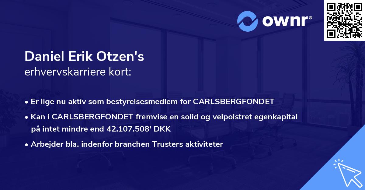 Daniel Erik Otzen's erhvervskarriere kort