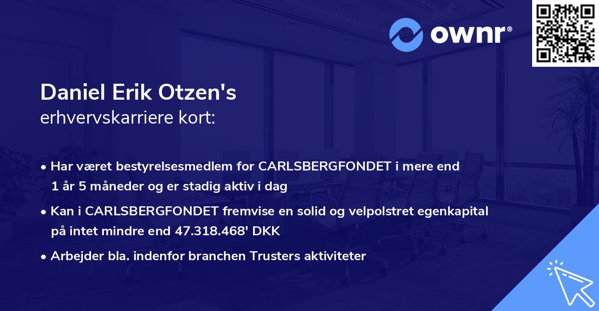 Daniel Erik Otzen's erhvervskarriere kort
