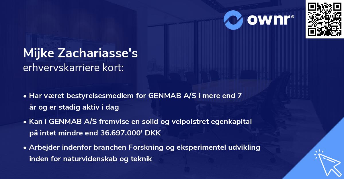 Mijke Zachariasse's erhvervskarriere kort