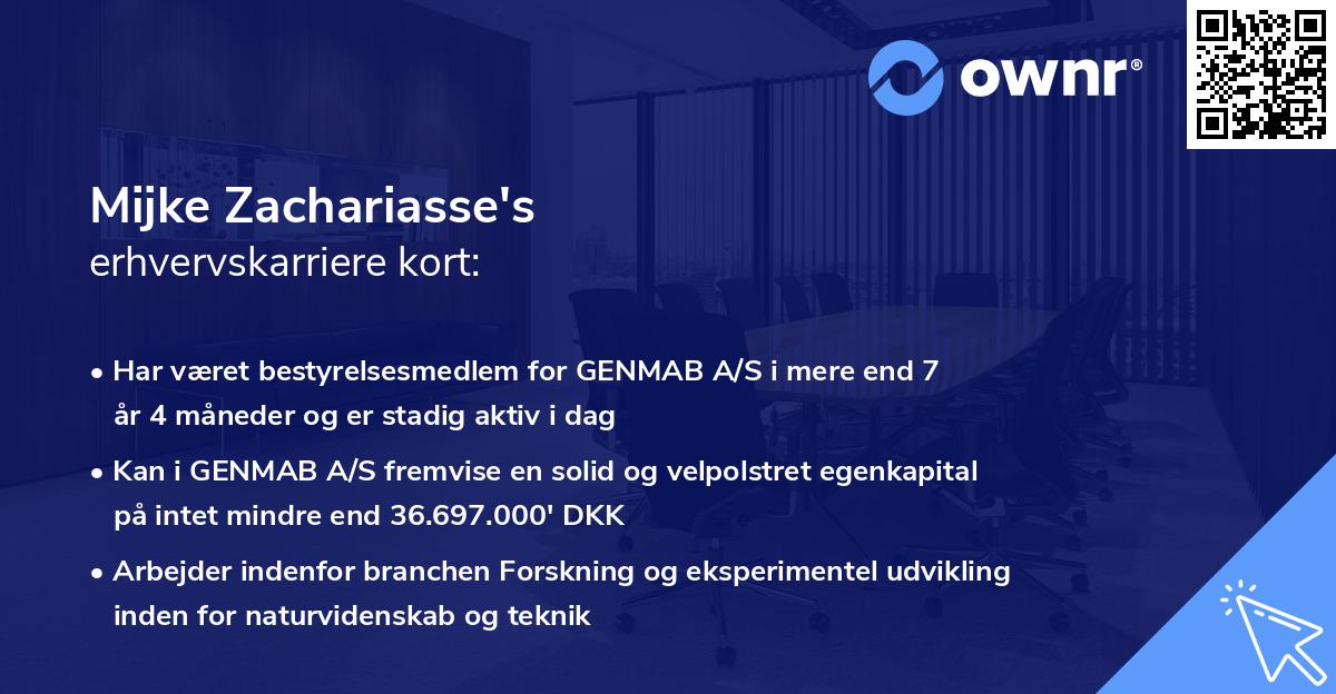 Mijke Zachariasse's erhvervskarriere kort