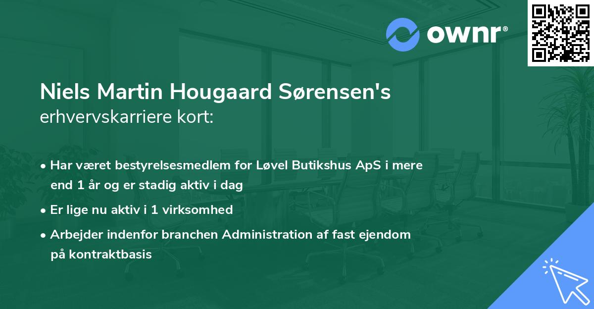 Niels Martin Hougaard Sørensen's erhvervskarriere kort