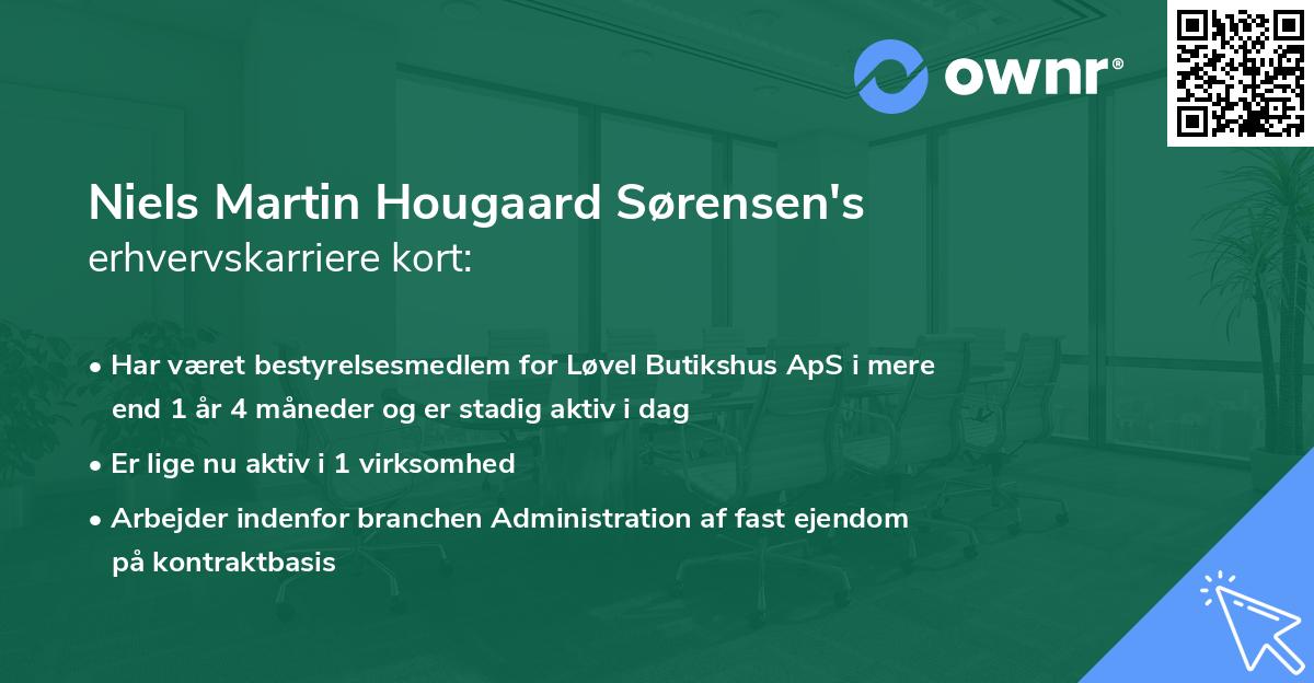 Niels Martin Hougaard Sørensen's erhvervskarriere kort