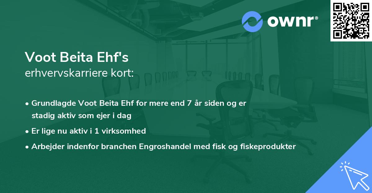 Voot Beita Ehf's erhvervskarriere kort